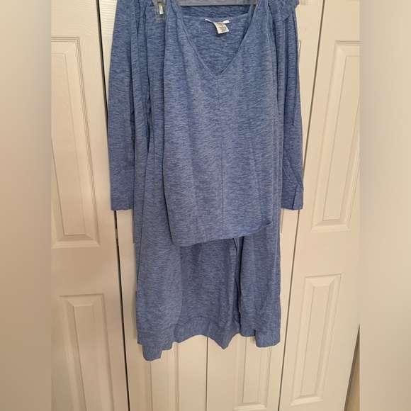 NWT Daniali 3 piece loungewear set BLUE hooded cardigan, tank and pants ! - Picture 9 of 15
